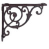 Hnědý kovový policový držák  - 22*3*18 cm