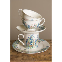 Porcelánový dezertní talíř s květy Floweries - Ø 21*2 cm