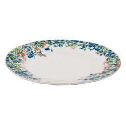 Porcelánový dezertní talíř s květy Floweries - Ø 21*2 cm