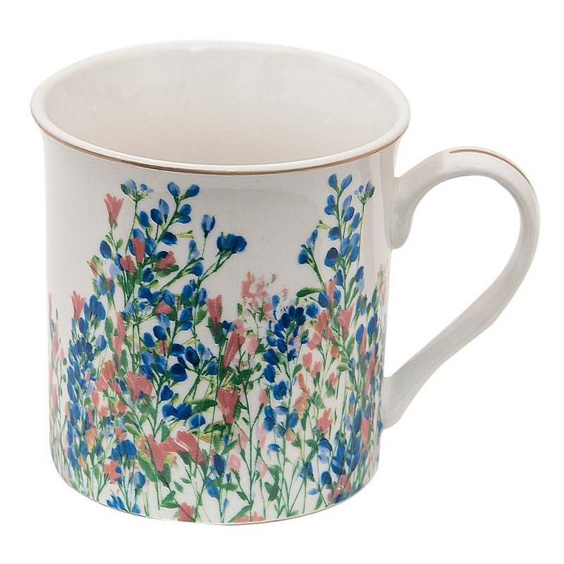 Porcelánový hrnek s květy Floweries - 12*9*9 cm / 330 ml