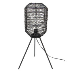Černá antik drátěná stolní lampa Gione - Ø 21*63 cm E27/max 1*40W