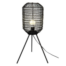 Černá antik drátěná stolní lampa Gione - Ø 21*63 cm E27/max 1*40W