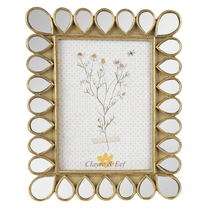 Zlatý fotorámeček s patinou Drops - 19*2*24 cm / 13*18 cm