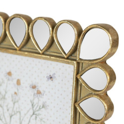 Zlatý fotorámeček s patinou Drops - 19*2*24 cm / 13*18 cm