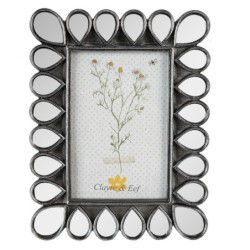 Stříbrný fotorámeček s patinou Drops - 19*2*24 cm / 13*18 cm