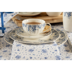 Porcelánový dezertní talíř s modrými květy Blue Flowers - Ø 21*2 cm