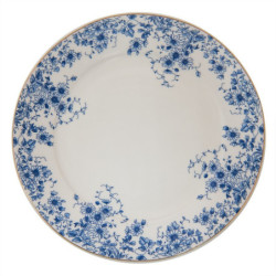 Porcelánový dezertní talíř s modrými květy Blue Flowers - Ø 21*2 cm