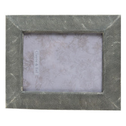 Šedý antik fotorámeček s plastickým okrajem - 23*2*28 cm / 15*20 cm