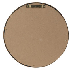 Měděno-černé antik nástěnné vypouklé dekorační zrcadlo - Ø 29*3 cm