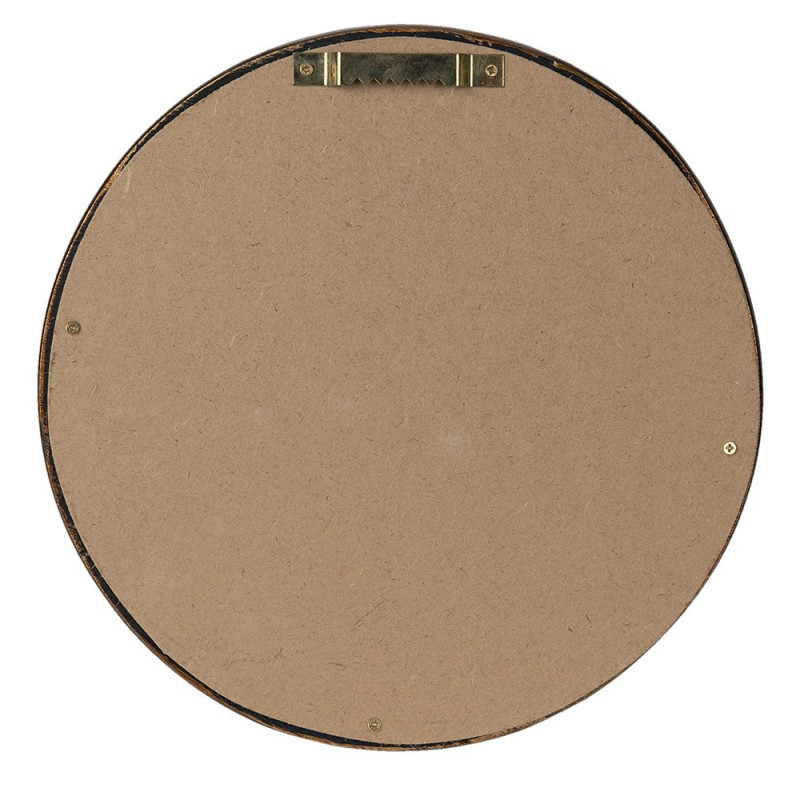 Měděno-černé antik nástěnné vypouklé dekorační zrcadlo - Ø 29*3 cm