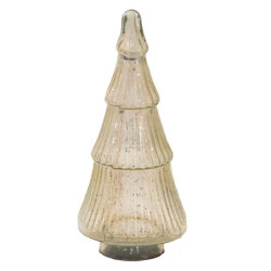 Béžový dekorativní skleněný stromek - Ø 13*30 cm