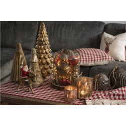 Bronzová antik skleněná vánoční dekorace strom Christmas Tree - Ø 15*32 cm