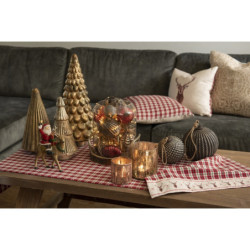 Bronzová antik skleněná vánoční dekorace strom Christmas Tree - Ø 15*32 cm