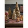 Bronzová antik skleněná vánoční dekorace strom Christmas Tree - Ø 15*32 cm