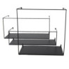 Set 3ks černá antik nástěnná polička - 55*20*25 / 50*16*15 / 40*18*40 cm