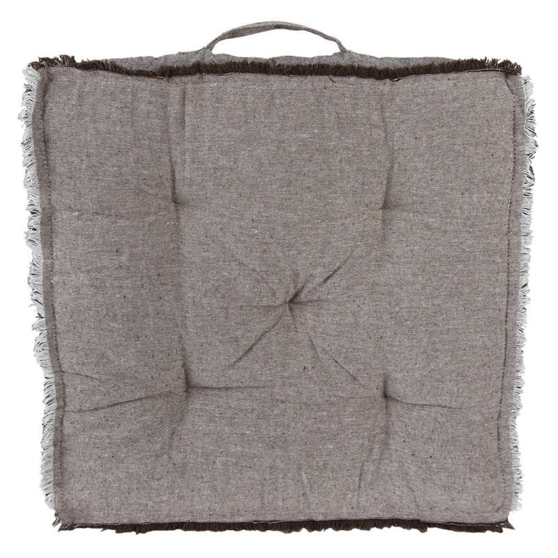 Vyšší šedý podsedák s uchem a krátkým třepením Sally - 45*45*8 cm