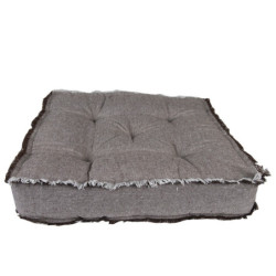 Vyšší šedý podsedák s uchem a krátkým třepením Sally - 45*45*8 cm