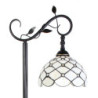Bílá stojací Tiffany lampa kamínky TransparentEye - 36*25*152 cm E27/max 1*60W