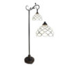 Bílá stojací Tiffany lampa kamínky TransparentEye - 36*25*152 cm E27/max 1*60W