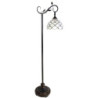 Bílá stojací Tiffany lampa kamínky TransparentEye - 36*25*152 cm E27/max 1*60W