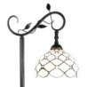 Bílá stojací Tiffany lampa kamínky TransparentEye - 36*25*152 cm E27/max 1*60W