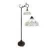 Bílá stojací Tiffany lampa kamínky a ornamenty - 36*25*152 cm E27/max 1*60W