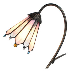 Stolní Tiffany lampa Flowerbell pink - 30*17*48 cm E14/max 1*25W