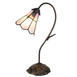 Stolní lampa Tiffany FlowerArc pink - 30*17*48 cm E14/max 1*25W