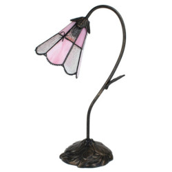 Stolní lampa Tiffany FlowerArc pink - 30*17*48 cm E14/max 1*25W