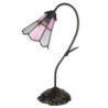 Stolní lampa Tiffany FlowerArc pink - 30*17*48 cm E14/max 1*25W