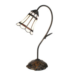 Stolní Tiffany lampa hnědé pruhy BrownLine - 30*17*48 cm E14/max 1*25W