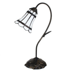 Stolní Tiffany lampa hnědé pruhy BrownLine - 30*17*48 cm E14/max 1*25W