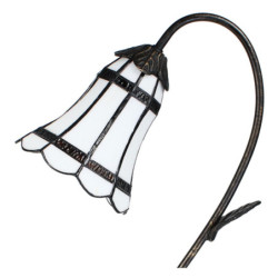 Stolní Tiffany lampa hnědé pruhy BrownLine - 30*17*48 cm E14/max 1*25W