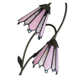 Stolní lampa Tiffany Flowerbell pink - 35*18*61 cm E14/max 2*25W