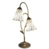 Stolní Tiffany lampa 2 stínidla hnědé kamínky BrownEye - 35*18*61 cm E14/max 2*25W