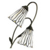 Stolní Tiffany lampa 2 stínidla hnědé kamínky BrownEye - 35*18*61 cm E14/max 2*25W