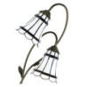 Stolní Tiffany lampa 2 stínidla hnědé pruhy BrownLine - 35*18*61 cm E14/max 2*25W