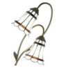 Stolní Tiffany lampa 2 stínidla hnědé pruhy BrownLine - 35*18*61 cm E14/max 2*25W