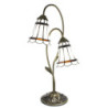 Stolní Tiffany lampa 2 stínidla hnědé pruhy BrownLine - 35*18*61 cm E14/max 2*25W