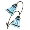 Modrá stolní Tiffany lampa 2 stínidla červené pruhy RedLine - 35*18*61 cm E14/max 2*25W