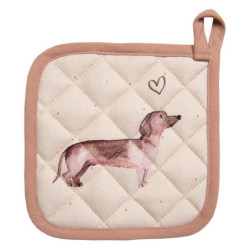 Bavlněná chňapka - podložka s jezevčíkem Dachshund Love pro děti - 16*16 cm