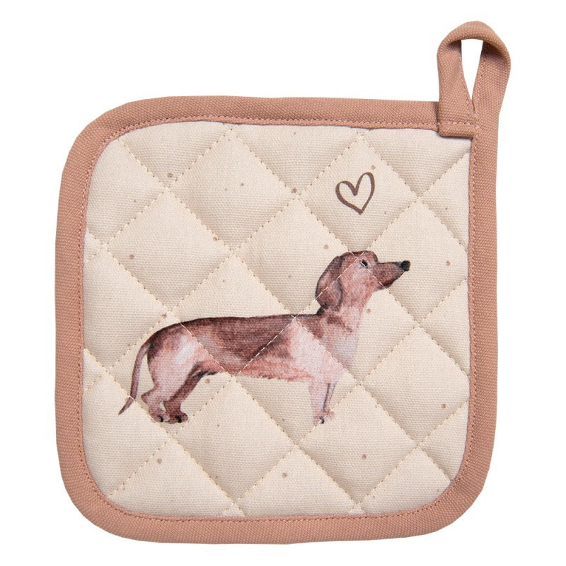 Bavlněná chňapka - podložka s jezevčíkem Dachshund Love pro děti - 16*16 cm