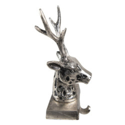 Stříbrný antik kovový háček na punčochu Srnec - 12*7*28 cm