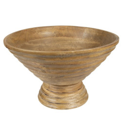 Dřevěná servírovací mísa na podstavci - Ø 30*20 cm