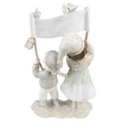 Vánoční dekorace soška děti Happy Christmas - 14*7*23 cm