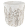 Šedý cementový obal na květináč s lučními květy Wildflowers L - Ø 20*21 cm