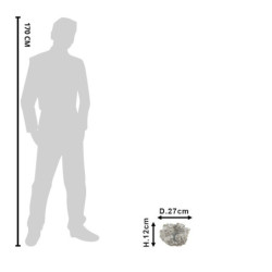 Šedý antik cementový dekorační květináč s ptáčky - Ø 27*12 cm