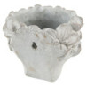 Šedý nástěnný květináč v designu hlavy s květinovým věncem Tete  - 20*18*18 cm