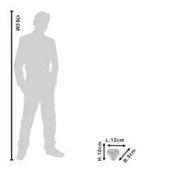 Šedý nástěnný květináč v designu hlavy s květinovým věncem Tete - 12*9*10 cm