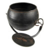 Černý antik kovový květináč na noze Olio - 19*15*19 cm
